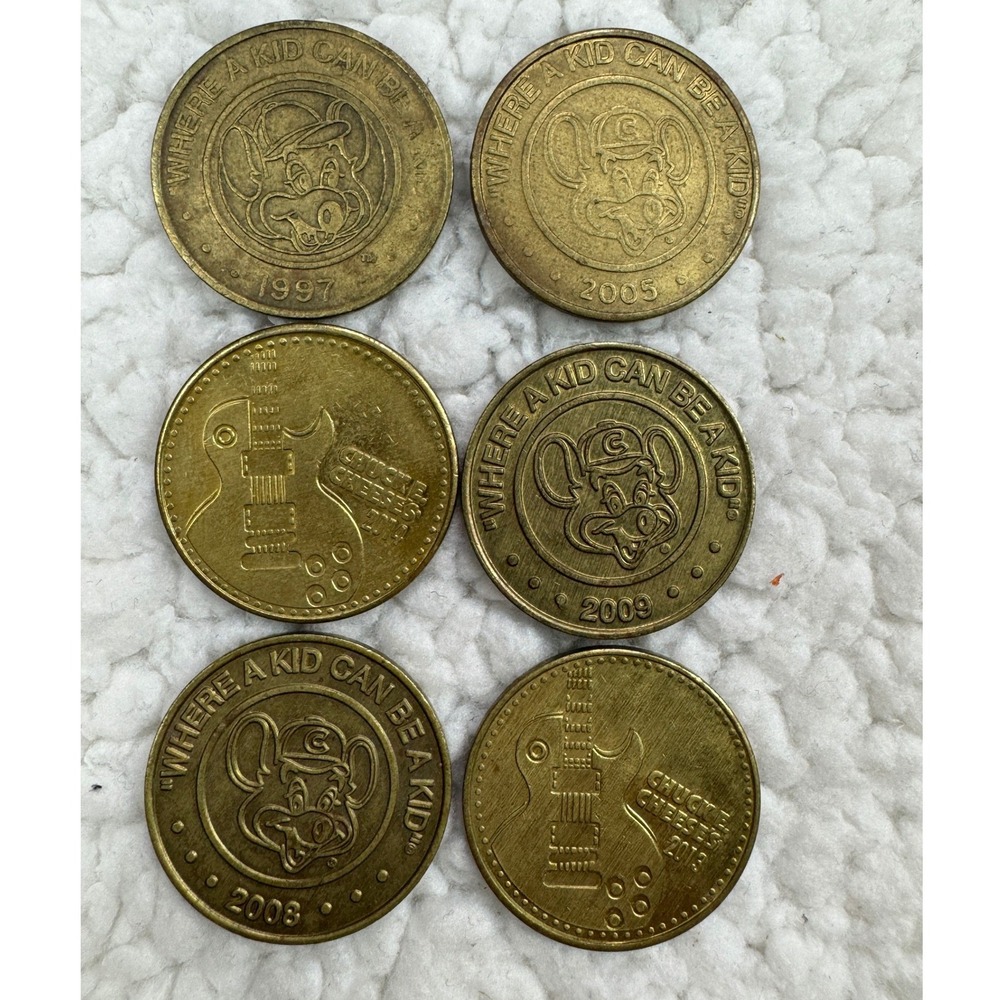 Chuck E Cheese Tokens‎ Mixed Lot 1997-2014 Vintage Arcade Game Coins 14 Count